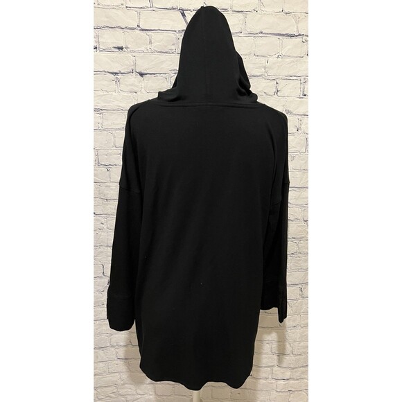 Soft Surroundings warm and cozy longsleeve black hooded pullover with pockets PM - Picture 6 of 9